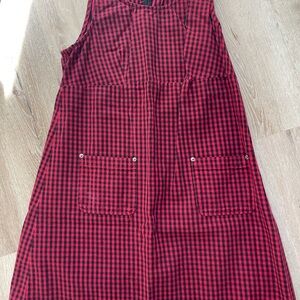 Motherhood Red and Black Checkered Maternity Dress